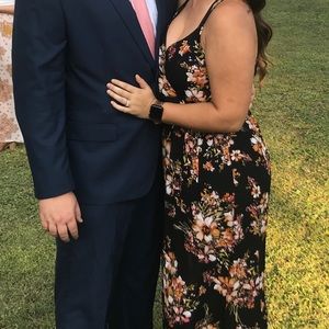 Black floral maxi dress